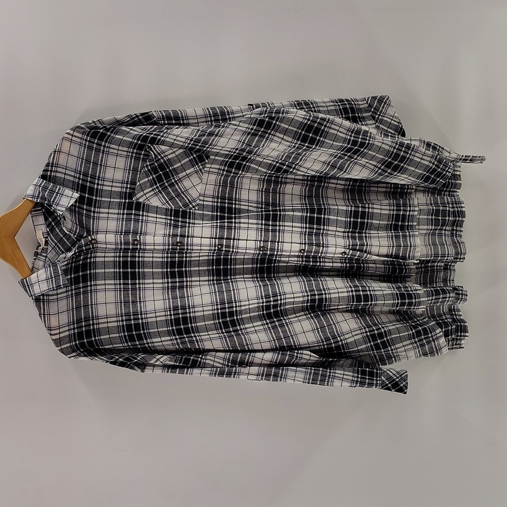Oddy Plaid Button Down Size Small Medium Oversize… - image 1